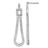 14k White Gold 1 5/8 carat Lab Grown Diamond VS/SI+ G+ Complete Dangle Loop Post Earrings